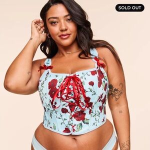 Adore Me Alex Floral Blue Corset Lingerie Roses
Laced Boudoir Top Romantic